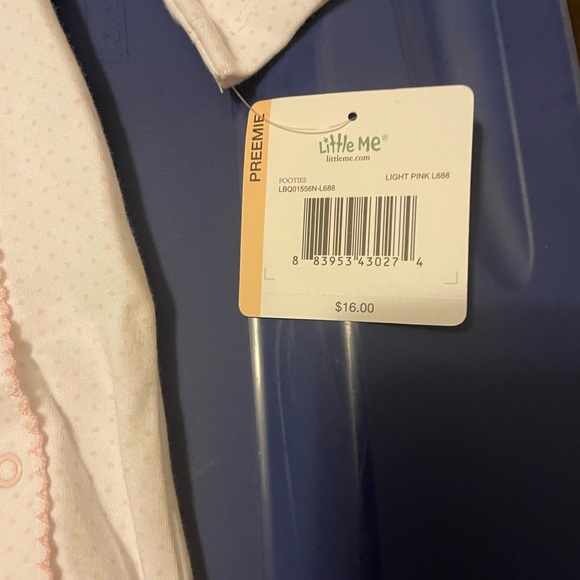 Little Me Thank Heavens Footie in Light Pink Baby👶🏼Girls👧🏻Sz Preemie NWT🏷 - Picture 8 of 8